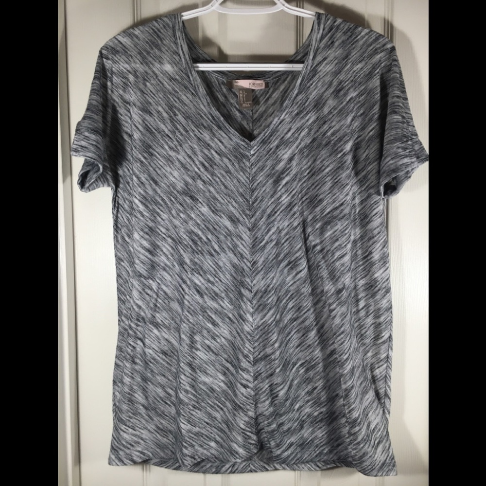 Forever 21 Contemporary Black Top Blouse Flower S